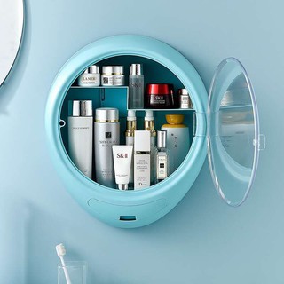 Kệ Mỹ Phẩm Treo Tường Tiện Lợi Đựng Đồ Trang Điểm Có Nắp Chống Bụi