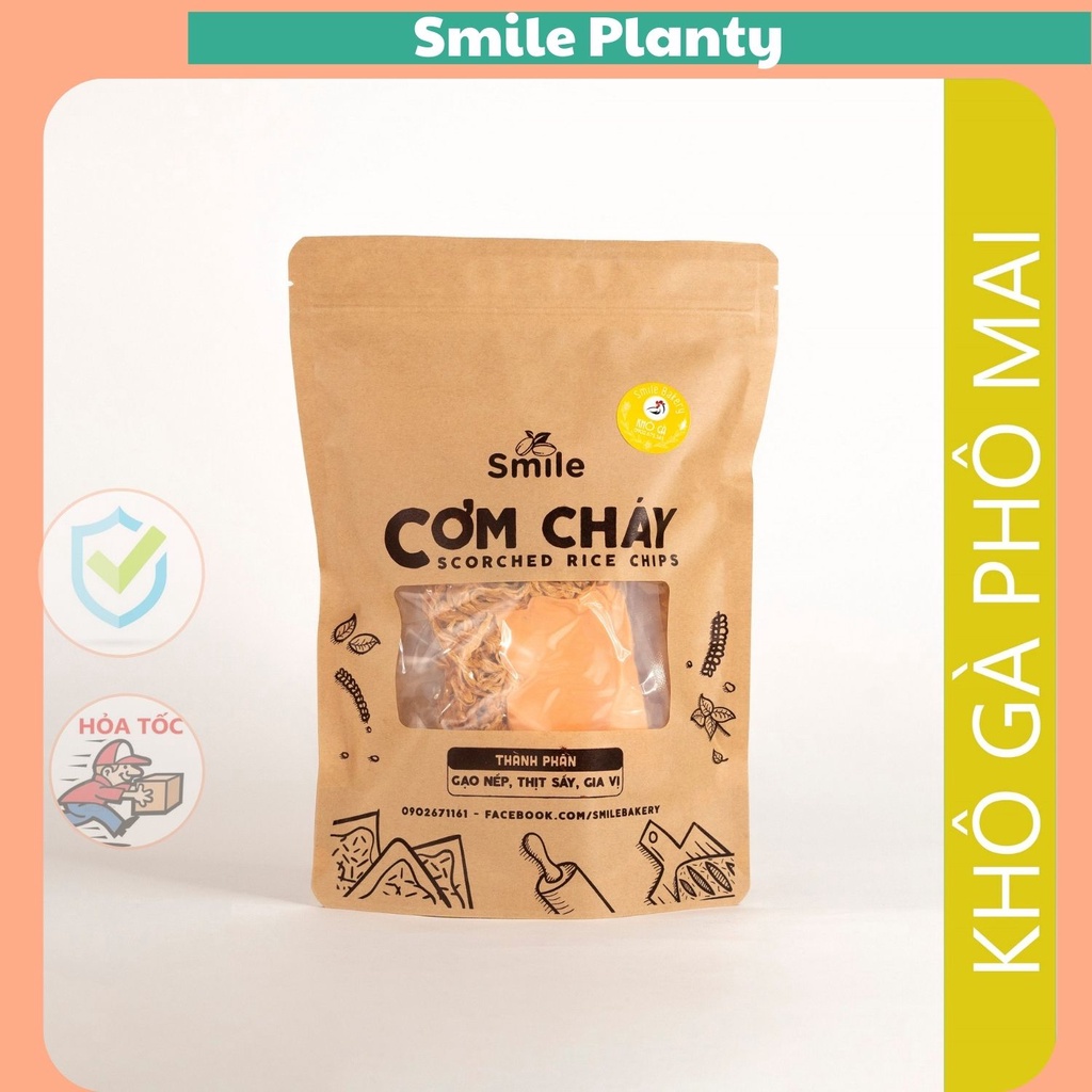 Cơm cháy khô gà phô mai lắc 250gr, cơm cháy vệ sinh nhà làm - SmilePlanty