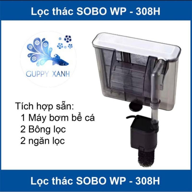 Lọc thác - Lọc treo hãng Sobo 303h, 308h, 606h, 607h với đủ size cho hồ cá cảnh và thủy sinh.