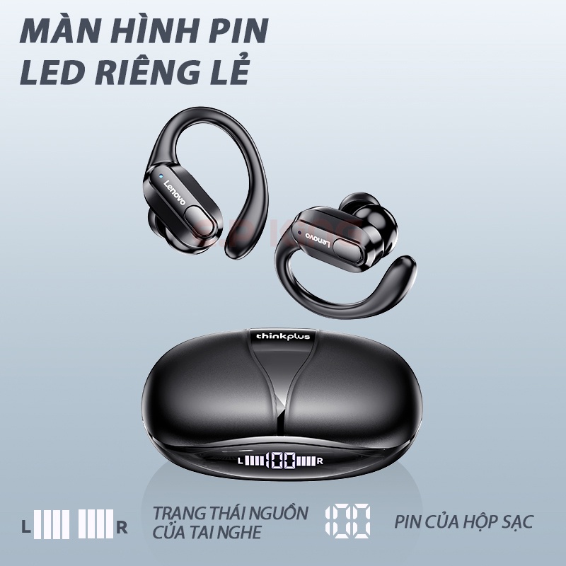 Lenovo XT80 Tai nghe thể thao không dây Bluetooth 5.3 chính hãng có móc micrô âm thanh nổi HiFi