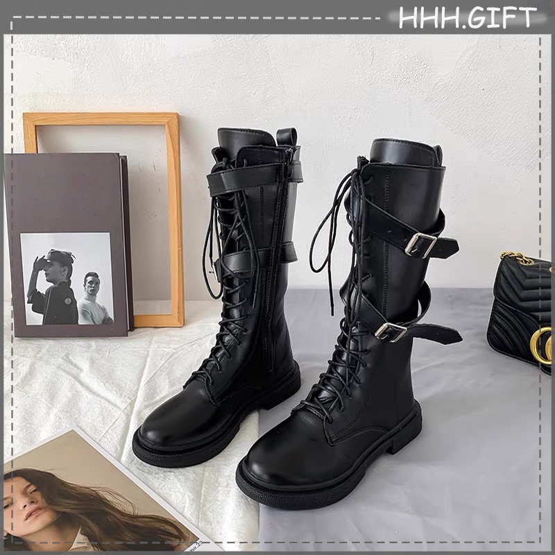 ( Order ) Boots cao cổ khóa cài phong cách Ulzzang dành cho nữ, hàng quảng châu loại đẹp