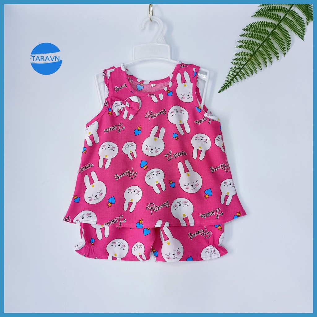 Bộ lanh bé gái sát nách Taravn 8-26kg, đồ bộ tole 2 da loại 1 mịn mát, đường may kỹ mặc nhà siêu mát TRG2002