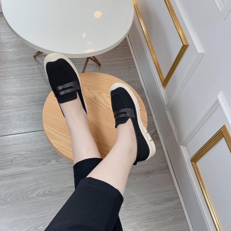 Giày lười slip on nữ, giày sục kiểu dáng thể thao độn đế 5cm hàng cao cấp chuẩn đẹp- LKJ