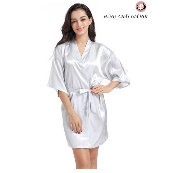 Áo Choàng Ngủ Lụa PYJAMA Ngắn Thắt Eo Siêu Mát Việt Thư (trong 24h phát hàng)