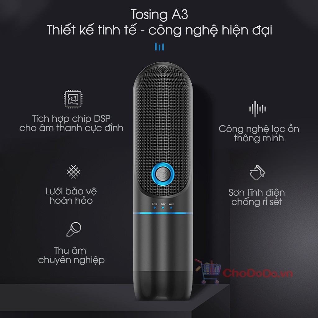 Micro Thu Âm Livestream Tosing A3 Tích Hợp Sẵn Sound Card✔️Cực Hay✔️Full Phụ Kiện