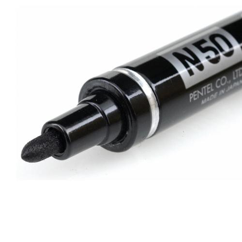 Bút lông dầu Pentel N50 permanent marker - thân nhôm, châm thêm mực dễ dàng, chuyên dùng trong môi trường lạnh.