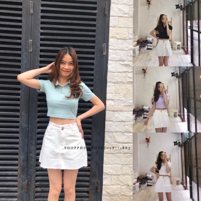 Áo croptop cổ đức nhiều màu hót 2020 ( hình shop tự chụp ) | BigBuy360 - bigbuy360.vn