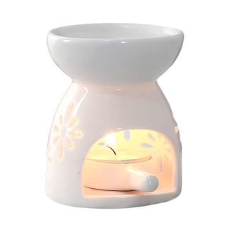 Set 2 Giá Đỡ Nến Khuếch Tán Tinh Dầu Thơm Bằng Gốm Sứ Trắng Lãng Mạn Trang Trí Nội Thất
