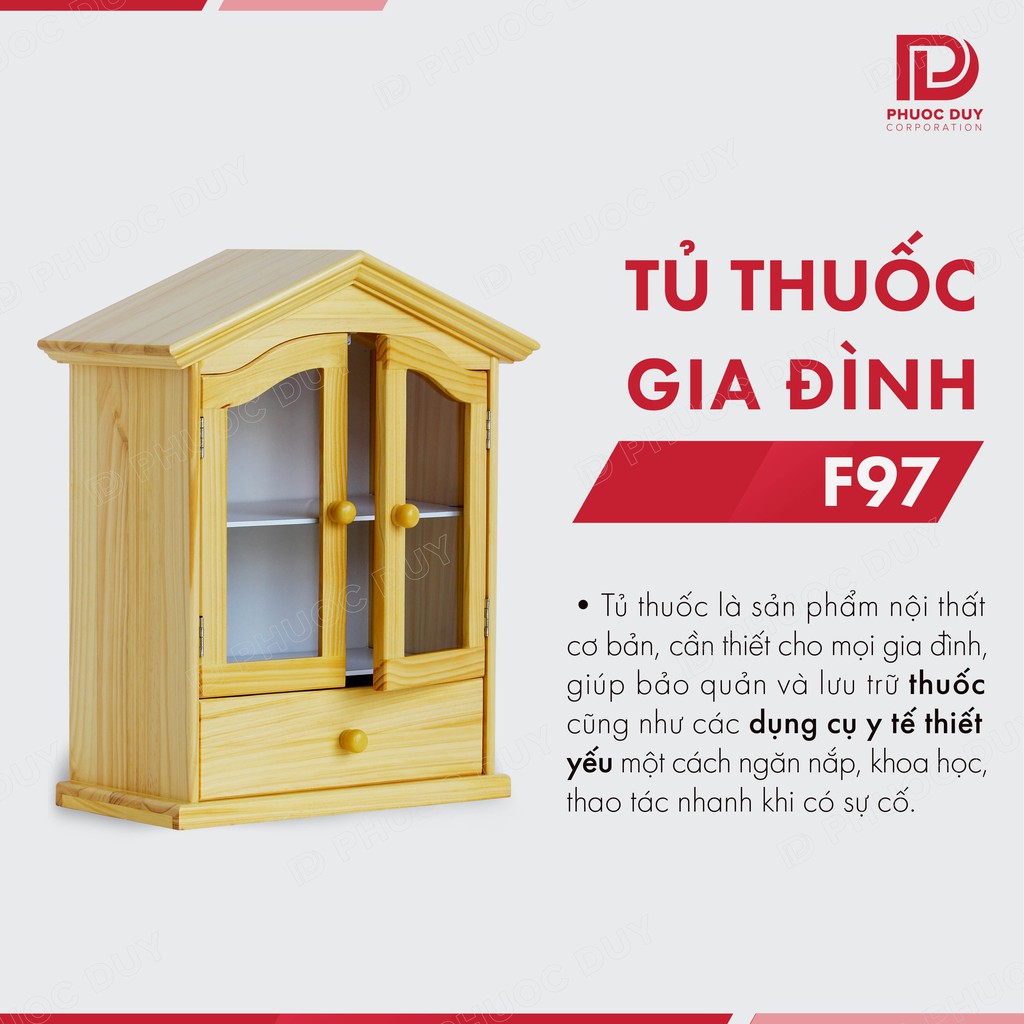 Tủ thuốc - Tủ y tế gia đình gỗ tự nhiên F97