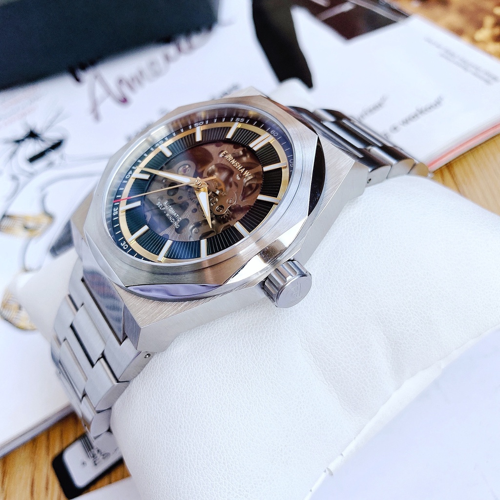 Đồng Hồ Nam THOMAS EARNSHAW ES-8182-44 Automatic Dây Sắt Mặt Xanh Lá