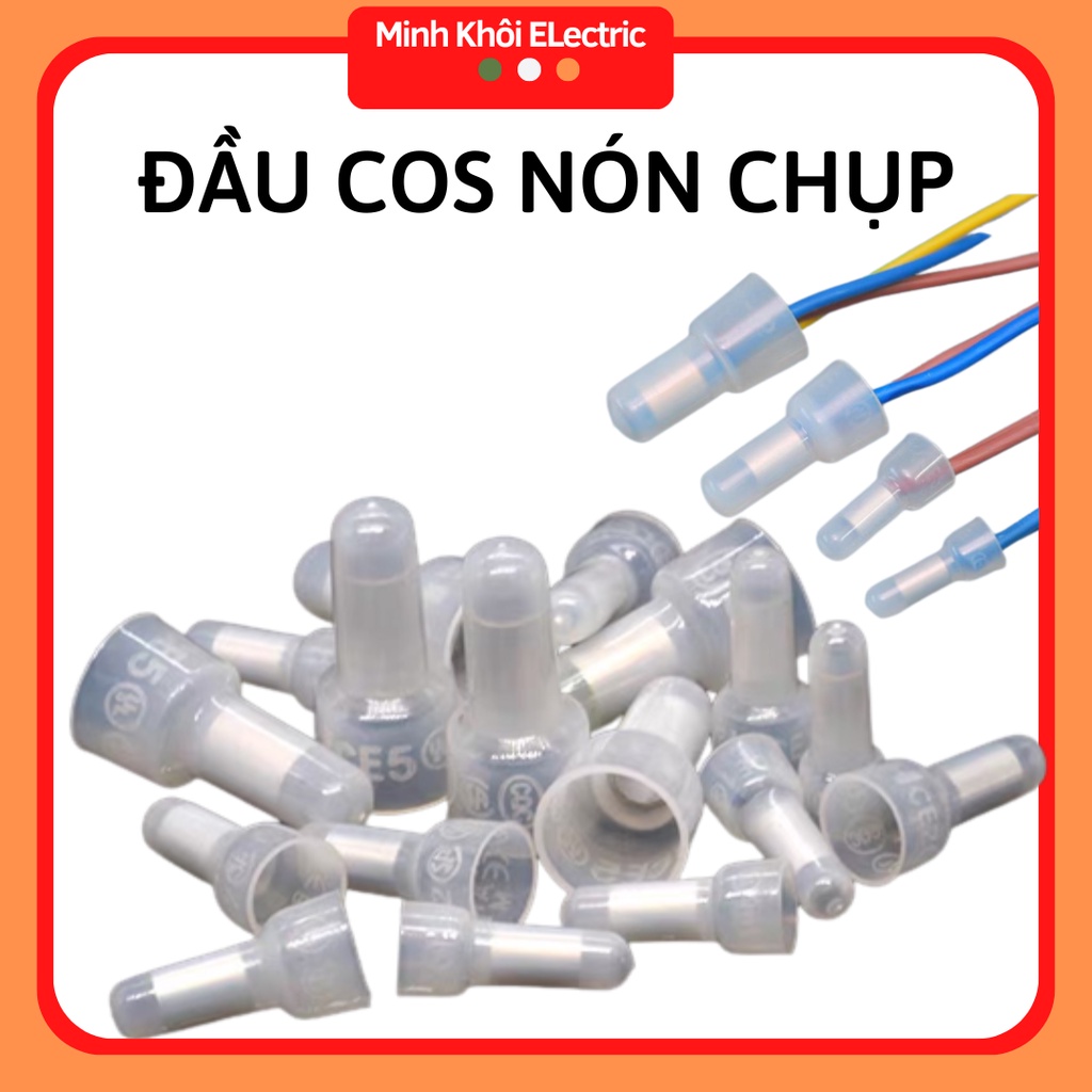 Combo 100c Đầu Cos Nón Chụp CE1X,CE2X, CE5X, đầu chụp cos,cút nối dây điện, cốt nối dây điện nhanh CE,mũ cosse