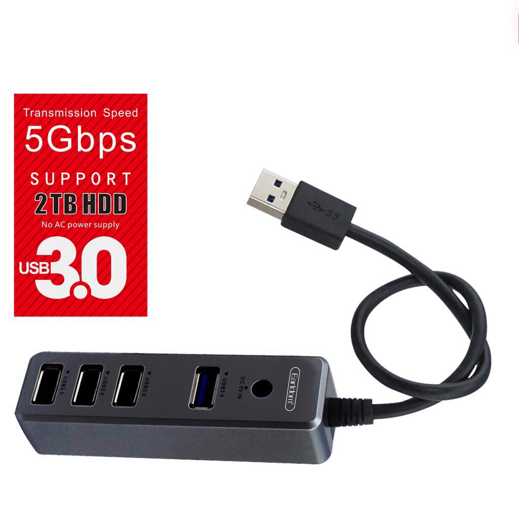 Hub Earldom Tốc Độ Cao Chia USB Từ 1 Thành 4 Cổng - BH 12 Tháng