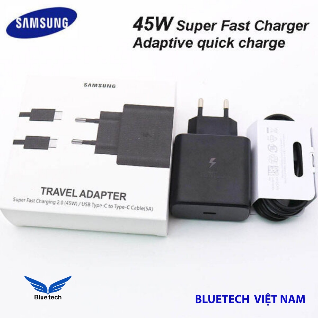 Bộ Sạc Siêu Nhanh 45w cho Samsung Galxaxy Note 10 Plus/Note20/S20Ultra/S21/S22utral, Sạc Nhanh 45w Samsung, Bộ Sạc Nhanh