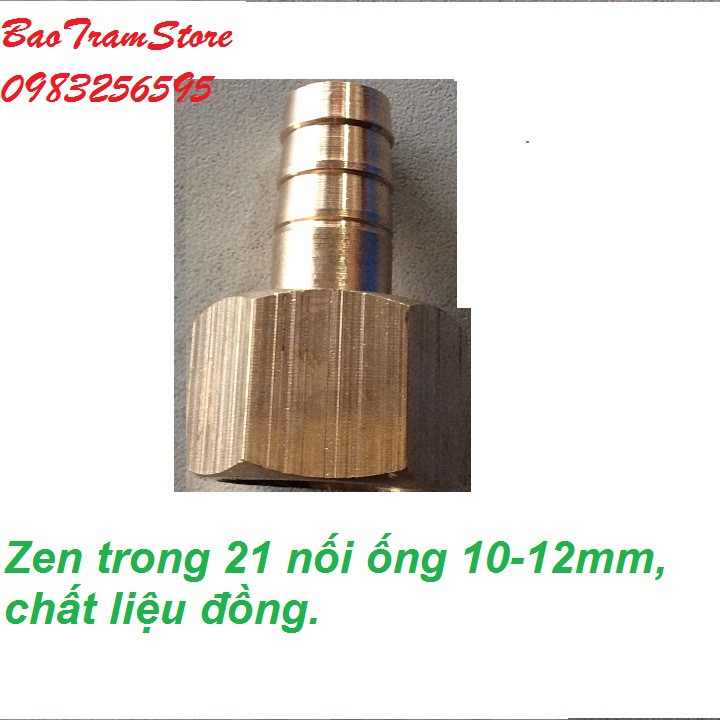 Nối co đuôi chuột ren trong 21 nối ống 12mm