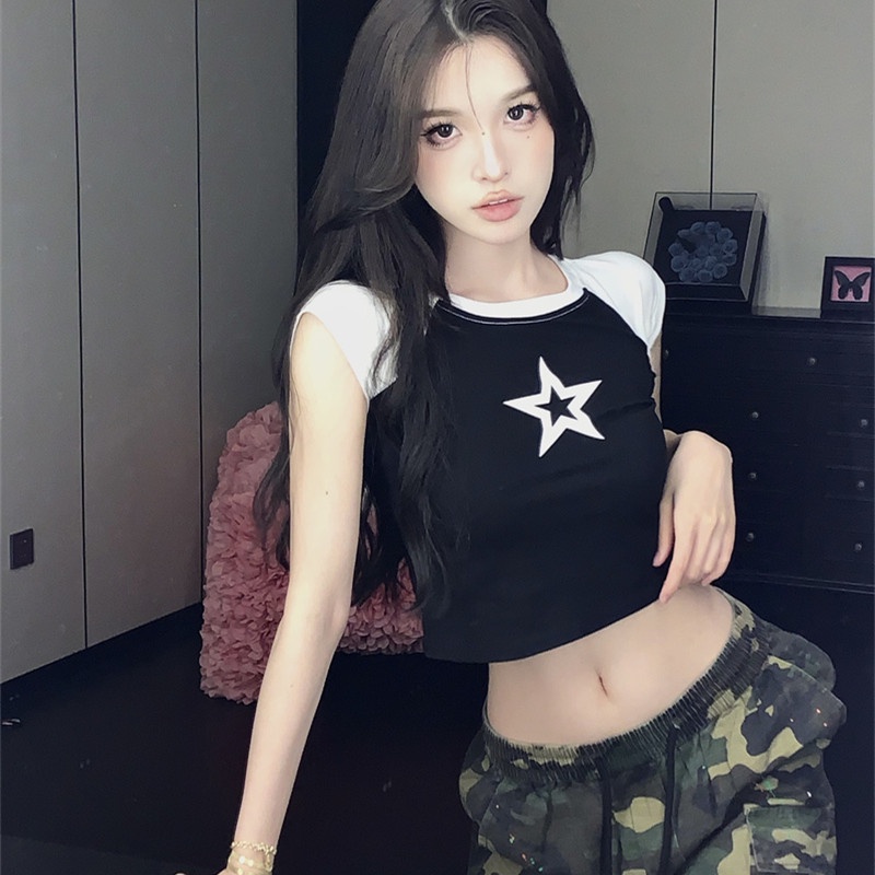 Áo Thun Lửng Ngắn Tay Thời Trang Dành Cho Nữ