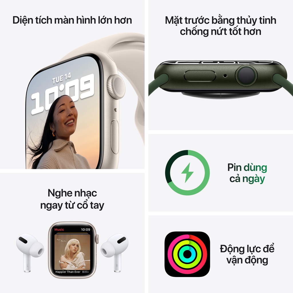 [Trả góp 0%] Đồng hồ thông minh Apple Watch Series 7 AL GPS 41mm- Hàng Chính Hãng [Futureworld- APR]