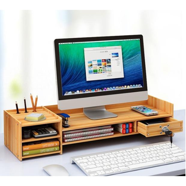 Bàn kê màn hình máy tính có ngăn khóa tiện lợi thiết kế đẹp mắt