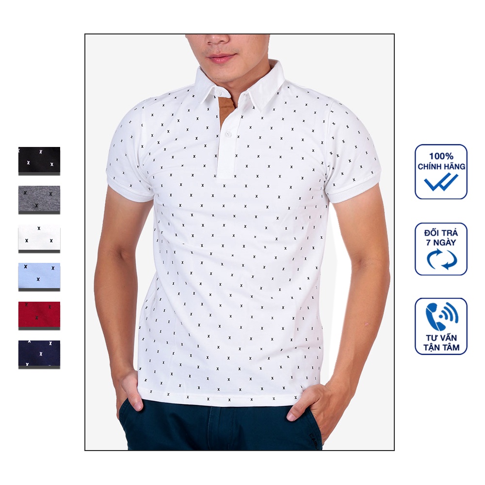 [Mã LTBAUAB19 giảm 7% đơn 99K] Áo thun polo nam cổ bẻ SPMGU02 họa tiết chữ x dày dặn, form ôn body - PigoFashion