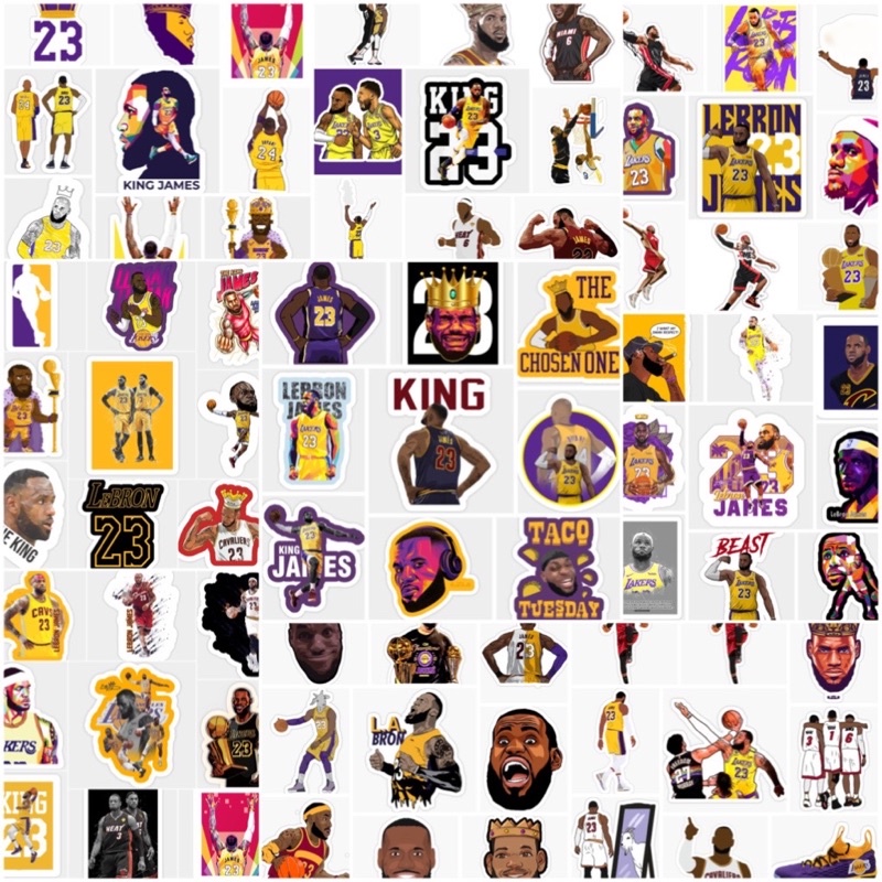 Hình dán Lebron James 60 cái ép lụa khác nhau / Sticker Lebron James