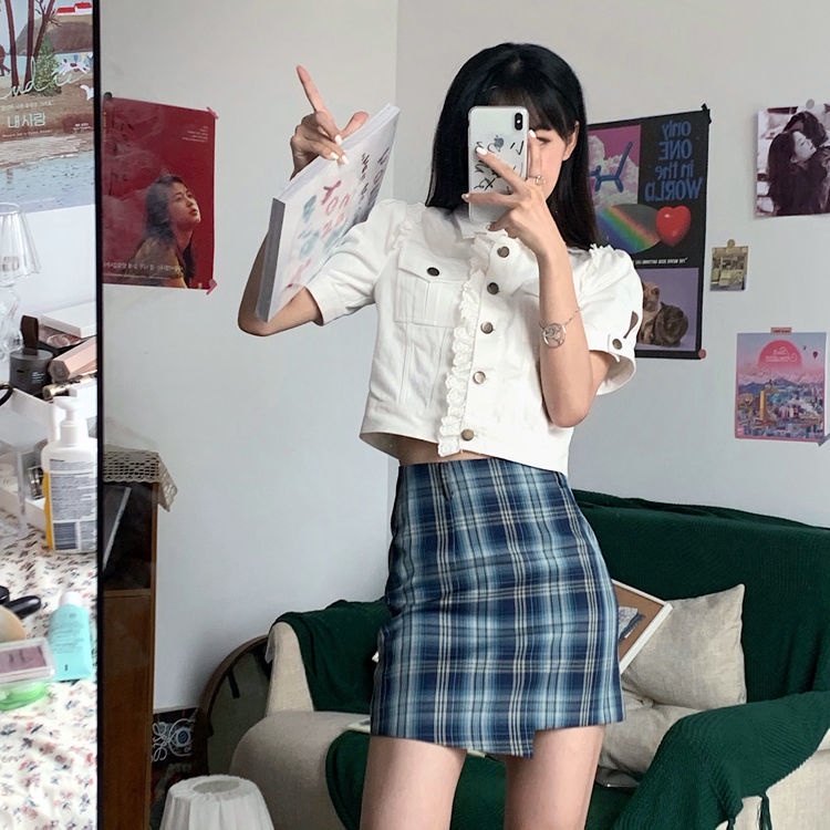 Áo Sơ Mi Denim Phối Ren Hoa Hồng Phong Cách Hàn Quốc Thời Trang Xuân Hè Mới Cho Nữ