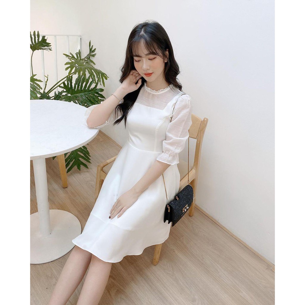 Đầm trắng tay voan dáng xòe nhẹ dễ thương Missy dress