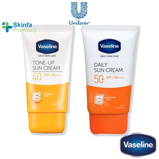 Kem Chống Nắng Vaseline Tone-Up Sun Cream SPF40 PA+++ 50ml & Vaseline Daily Sun Cream SPF50 PA++++ 50ml - Skinfa.