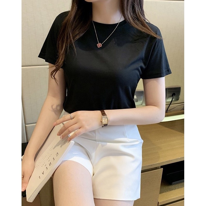 Áo Thun Trơn 🦋 Áo Phông Cộc Tay Trơn Nữ Cotton Cao Cấp 🎁 | BigBuy360 - bigbuy360.vn