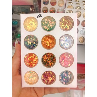 Set nhũ hạt gạo 12 màu - nhũ lá