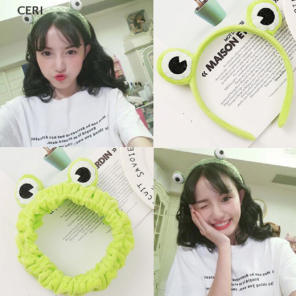 CE Frog Makeup Headband Wide-brimmed Elastic Hairbands Cute Girls Hair Bands RI