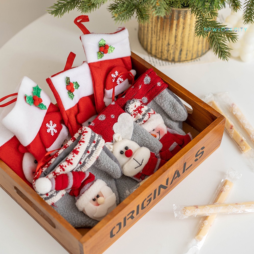 Túi Đựng Quà Giáng Sinh Mini Họa Tiết Hoạt Hình Dễ Thương Có Thể Tái Sử Dụng