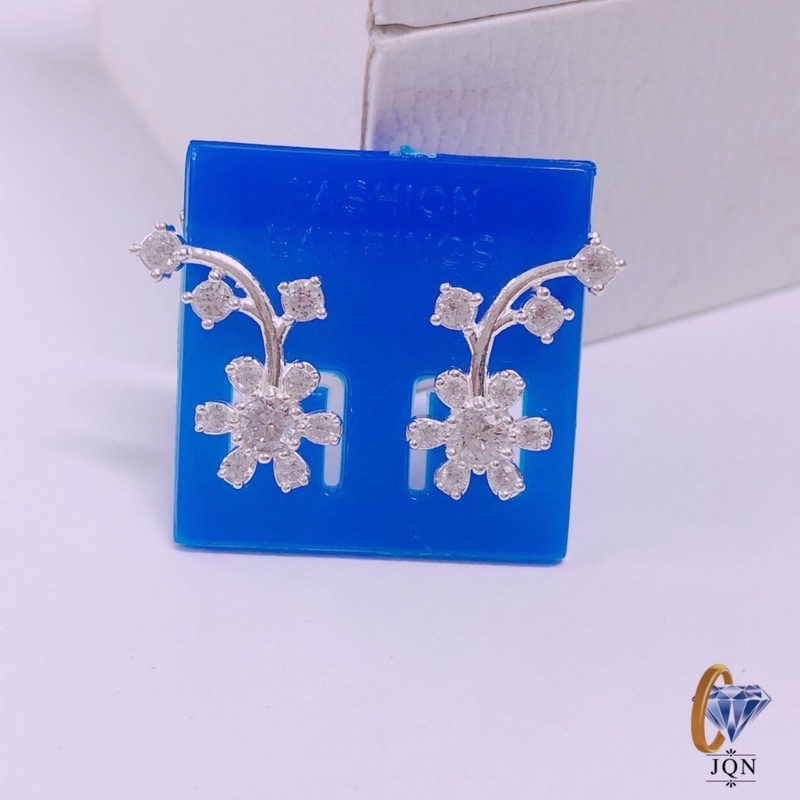 Bông tai bạc nữ mẫu hoa lá trẻ trung chuẩn bạc ta sáng đẹp/ Trang sức bạc JQN