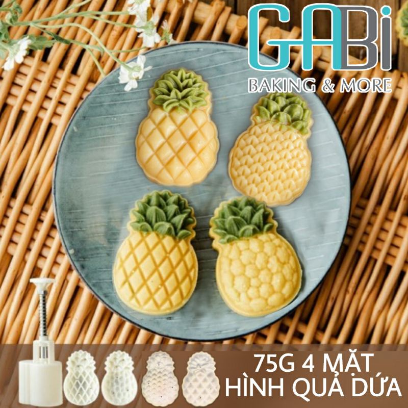 Khuôn nhấn bánh dứa lò xo 2-4 mặt 50-75g