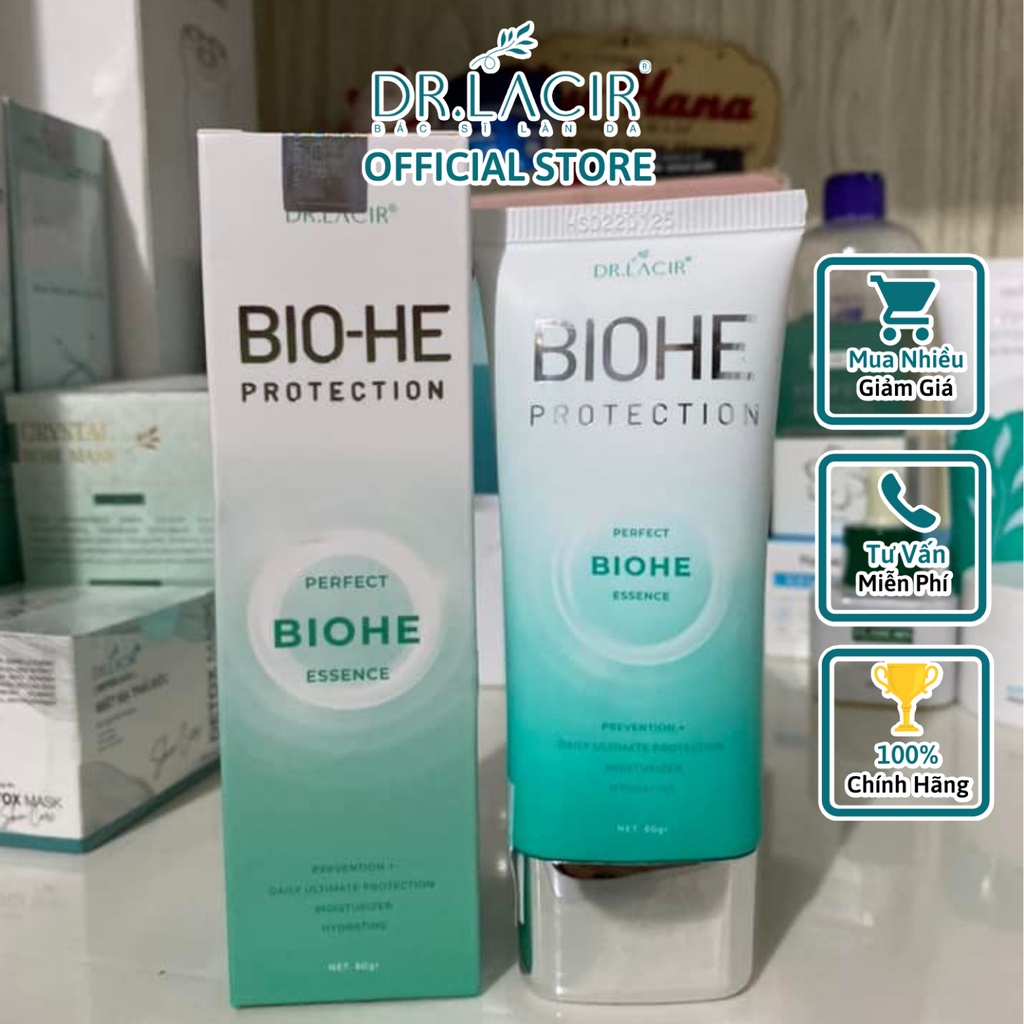 Kem chống nắng trắng da sinh học Dr. Lacir Bio-he bảo vệ da khỏi tia HEV 60ml LM08