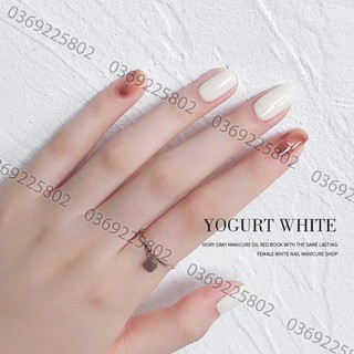HOT Sơn móng gel AS màu YOUGURT WHITE, Trắng sữa chua