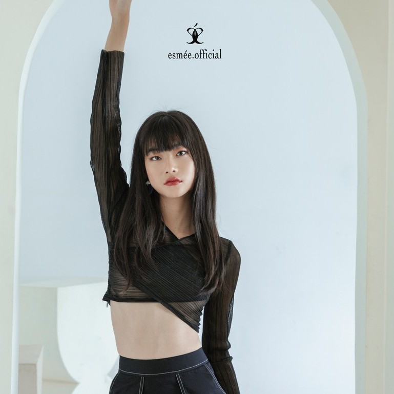ESMEEOFFICIAL Áo croptop nữ thân vải lưới ly xuyên thấu - Jeudi Croptop