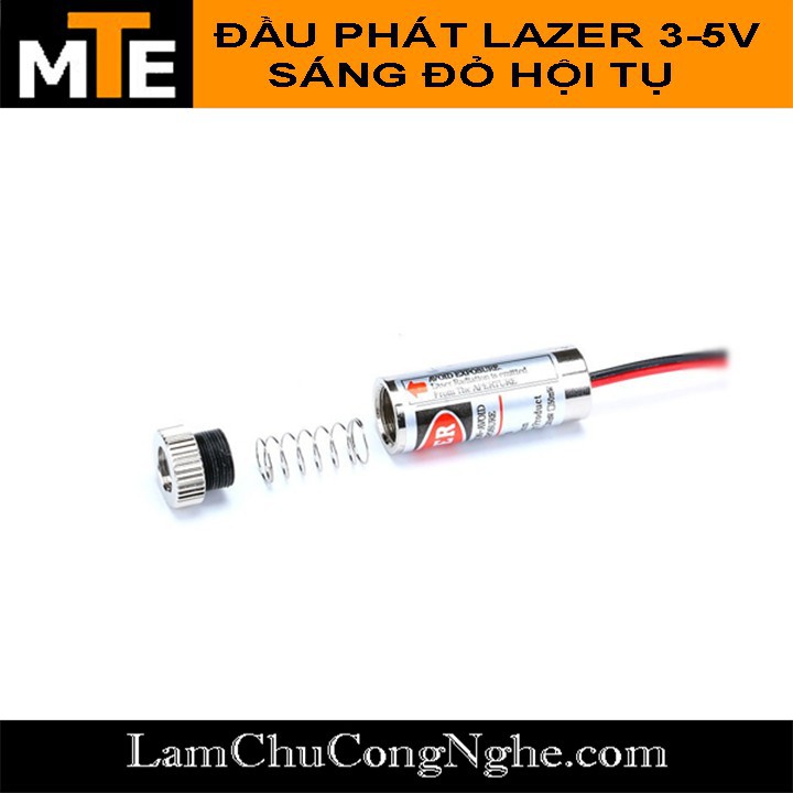  Đầu phát laze 3-5V 5mW - Sáng Đỏ Hội Tụ Có Chỉnh Tiêu Cự  Abán xong