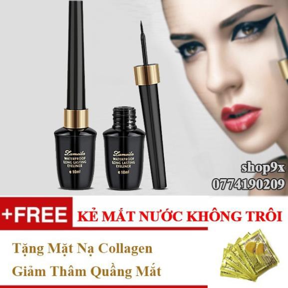 Lọ Kẻ Mắt Nước Eye Liner Lameila KHÔNG TRÔI Bám Màu Cực Tốt + Tặng 1 Mask Mắt Collagen ✅FLASH SALE✅