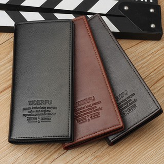 Sẵn Bóp ví nam dáng dài - Ví bóp da nam đen nâu thời trang, chất liệu da PU cao cấp