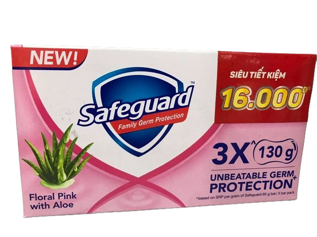 Lốc 3 Xà Bông Tắm Diệt Khuẩn Safeguard Hồng Nha Đam với Hương Hoa 130g x3 | BigBuy360 - bigbuy360.vn