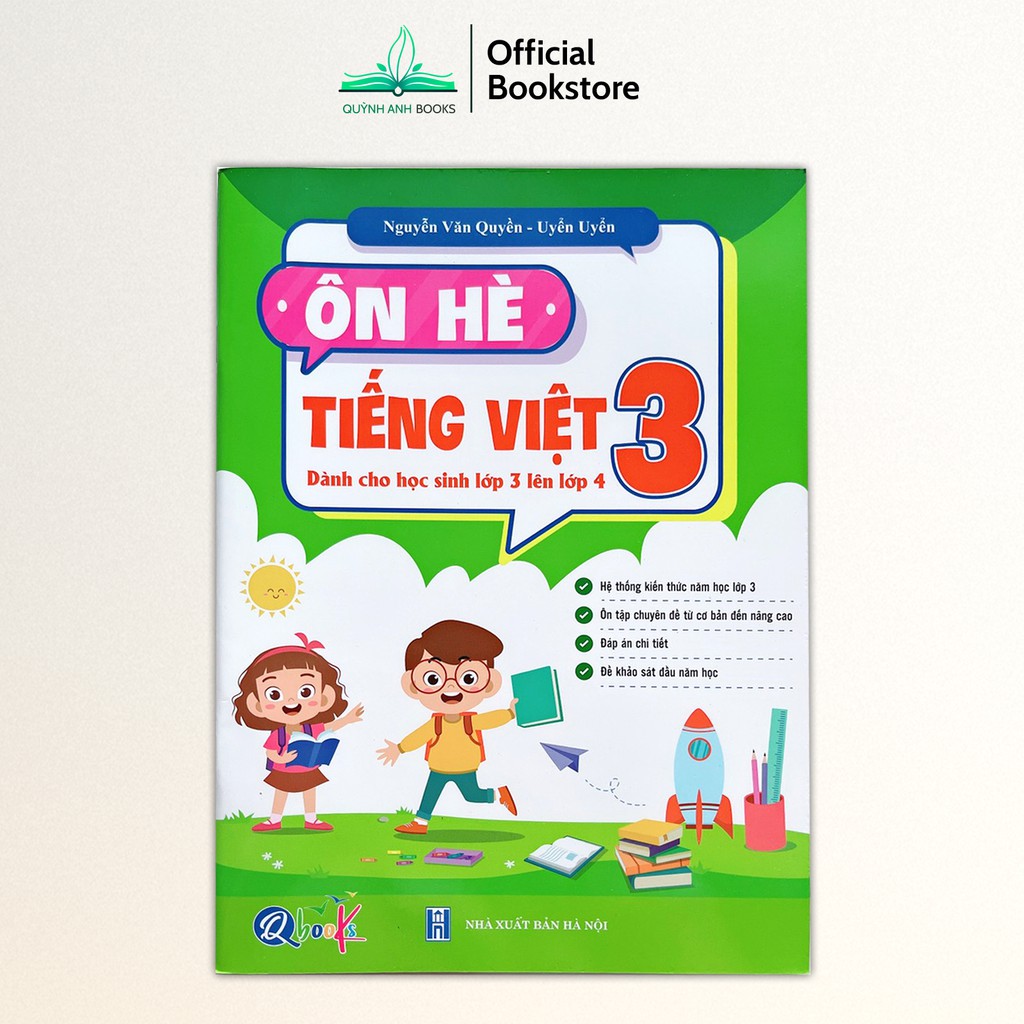 Sách - Combo Ôn hè toán và tiếng việt 3 dành cho học sinh lớp 3 lên lớp 4 - NPH Qbooks