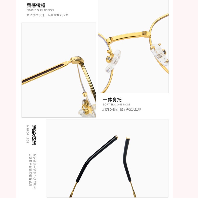 Kính mát gọng vuông kim loại chống ánh sáng xanh thời trang cho nữ