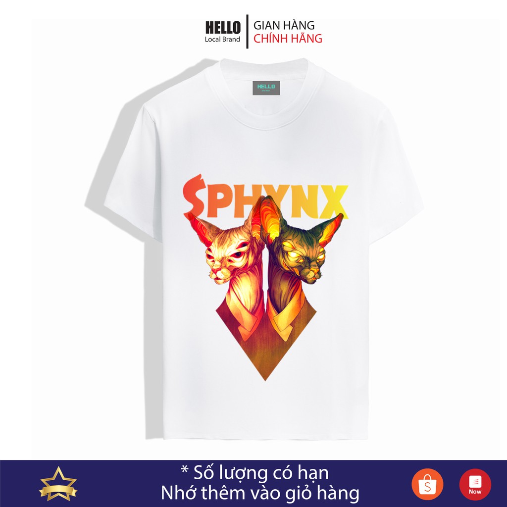 Áo phông Nữ Nam tay lỡ Áo thun Unisex tay lỡ form rộng nam nữ HELLO Sphynx [Balo] _Ap25 | BigBuy360 - bigbuy360.vn