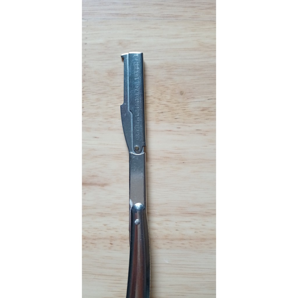 Cán gắn lưỡi lam dùng đẻ cạo lông mặt có 2 loại cán gỗ và cán inox - phụ liệu tóc