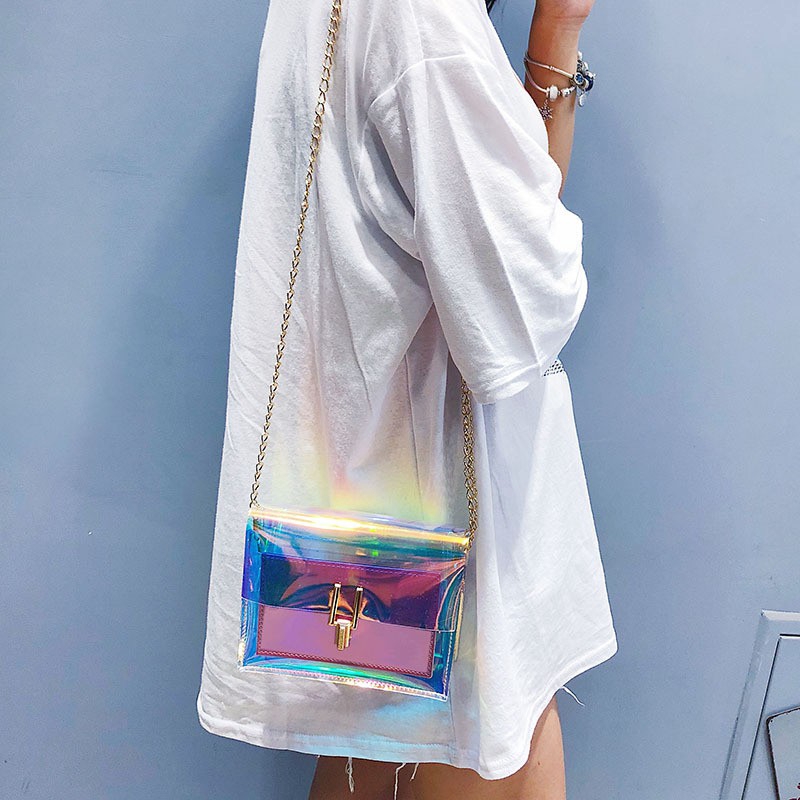 Túi đeo chéo trong suốt dây kim loại phong cách Hàn Quốc dành cho nữ | BigBuy360 - bigbuy360.vn