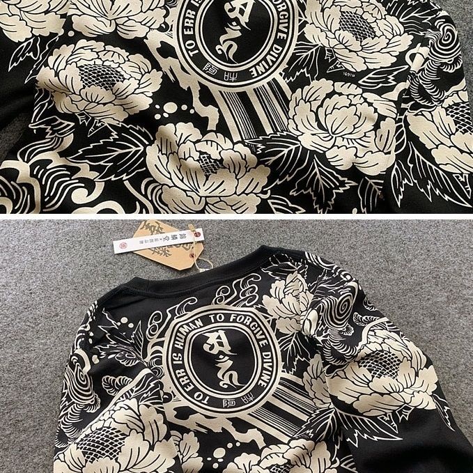 Áo Thun Tay Ngắn Dáng Ôm In Hình Đầu Hổ Phong Cách Trung Hoa Thời Trang Cho Nam