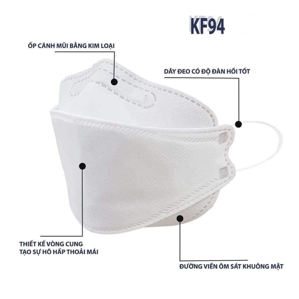 Khẩu Trang 4D Mask KF94 Noka Pro Lọc Bụi Mịn, Kháng Khuẩn 4 Lớp 1 Túi 10 Chiếc