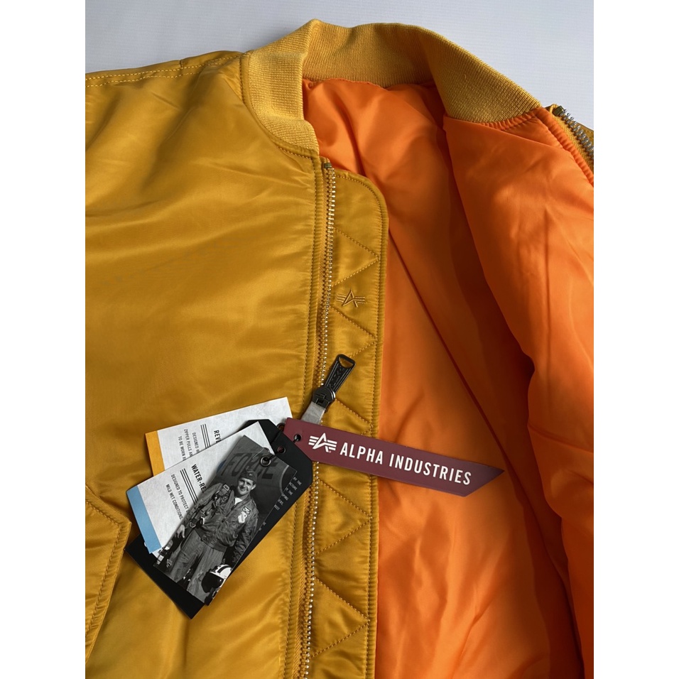 Áo Pilot Ma-1 chính hãng Alpha industries - màu Vàng