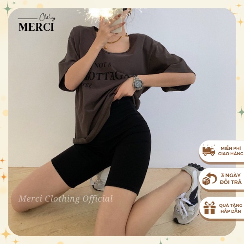 Quần Legging Thể Thao Nữ Cạp Cao Thời Trang Hàn Quốc [Cao Cấp] Quần Đùi Cạp Cao Biker Tập Gym Yoga Aerobic Merci Q6V