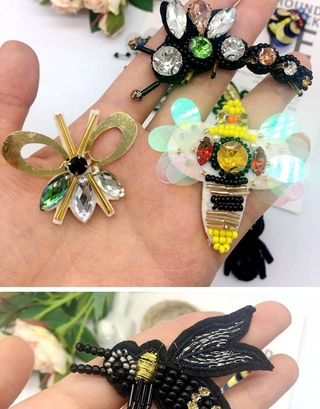 Miếng Dán Quần Áo Hình Con Ong Đính Đá