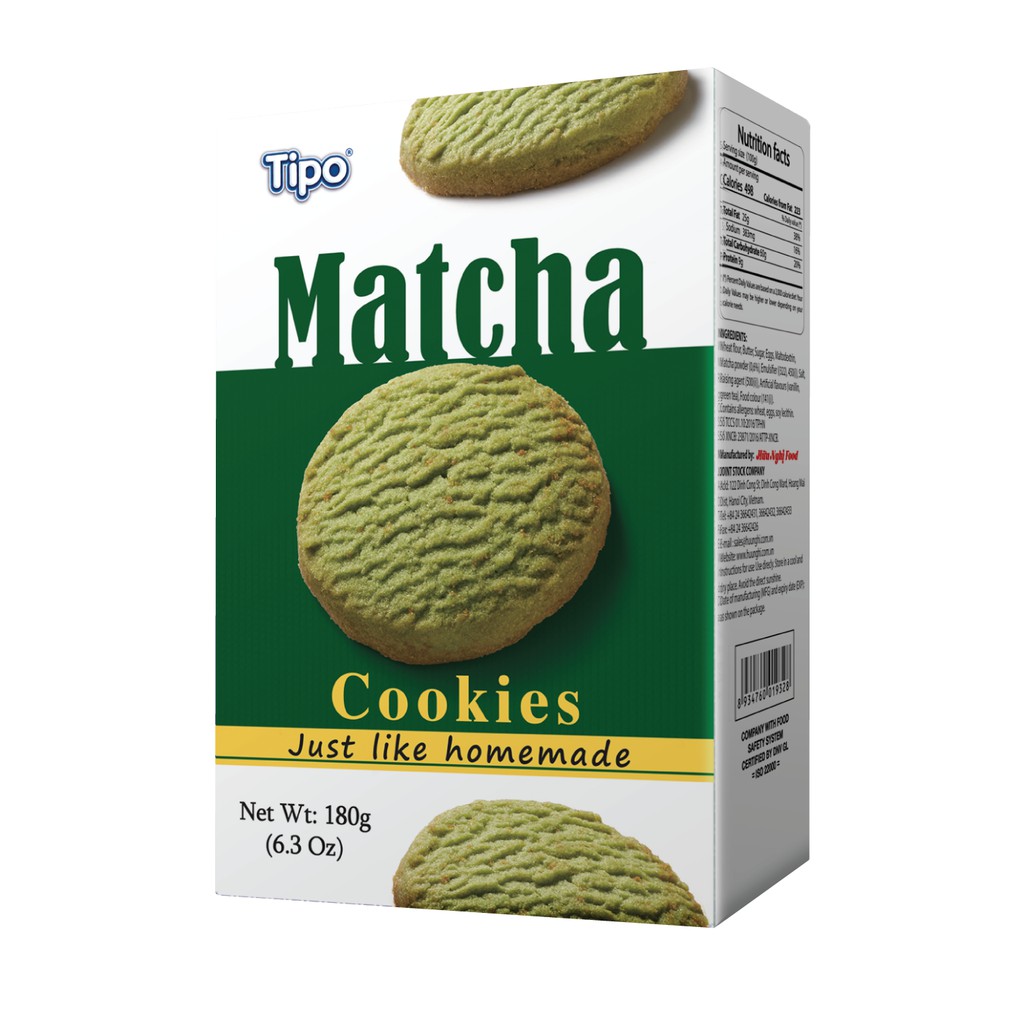 BÁNH QUY TIPO COOKIES MATCHA - BUTTER - CHOCOCHIP